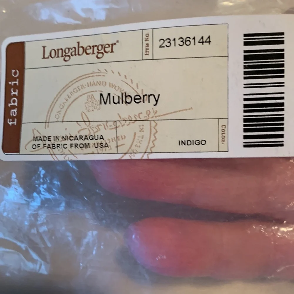 Longaberger Fabric Liner For The Mulberry Basket. Color is Indigo. New